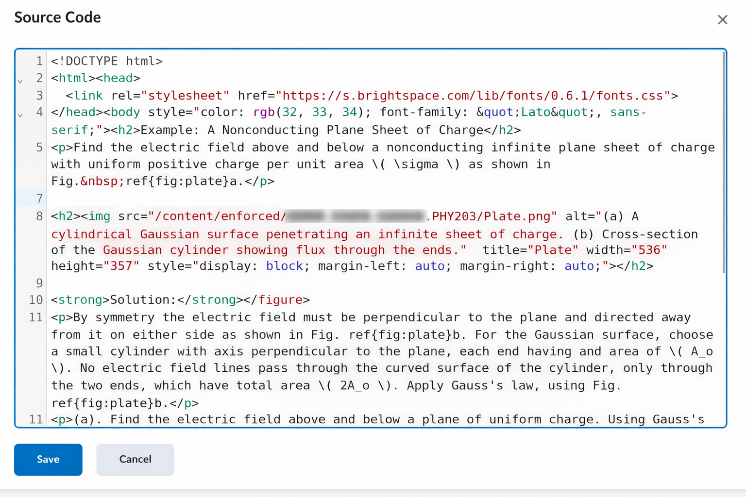 Paste the returned html into D2L