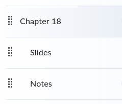 D2L folder structure showing Slides, Notes, and assets